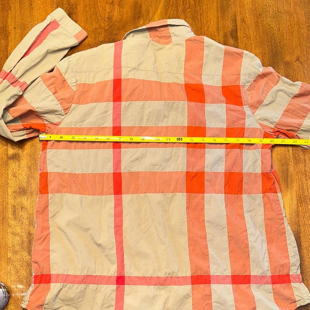 BURBERRY BRIT Checkered Blouse - Red, Orange and Tan - Picture 9 of 12